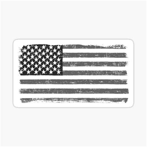 "American Flag - Black And White USA Vintage Retro Style" Sticker for ...