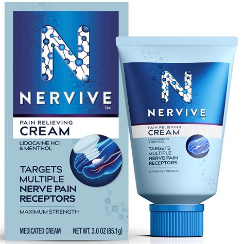 Buy Nervive Nerve Care, Pain Relief Cream, Max Strength Non-Greasy Topical Pain Reliever with ...