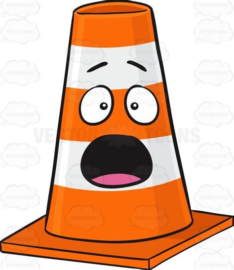 Startled And Shocked Traffic Cone Character Emoji | Traffic cone, Cone ...