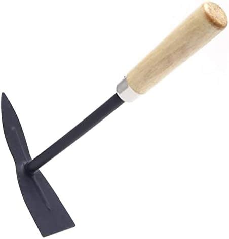 Pick Mattock Hoe, 2 in 1 Shovel and Pickaxe, Wooden Handle Gardening Hoe, Heavy Duty Planting ...