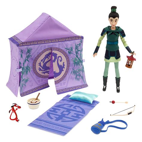 New Disney Store Mulan warrior doll campsite set with Mushu, Cri-Kee in ...