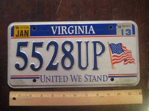 License Plate, Virginia, United We Stand, American Flag