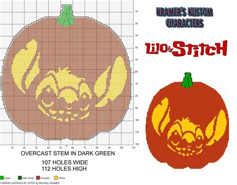 Pumpkin Carvings #2 - Stitch Plastic Canvas Pattern