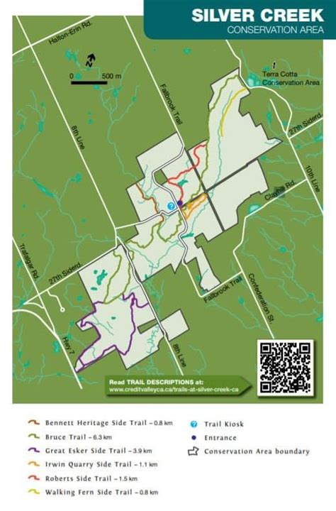 Silver Creek Conservation Area Map of the Hiking Trails Go Hiking ...