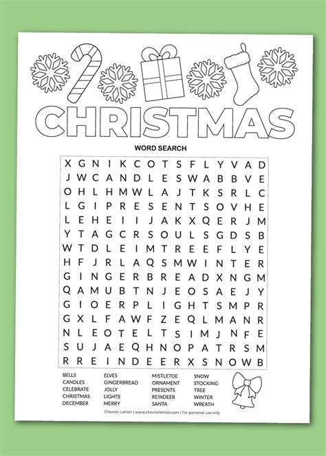 Christmas Word Search Puzzles For Adults