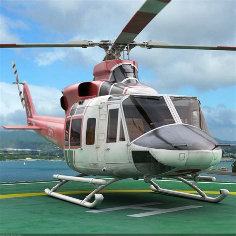 eurocopter bell 412 helicopter interior 3d model