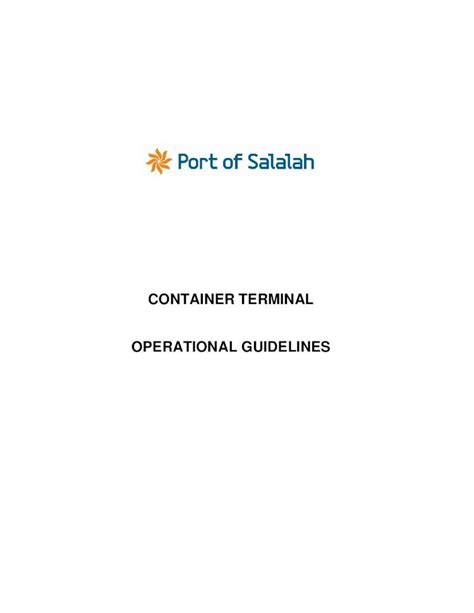 (PDF) Container Terminal Operational Guidelines · 2014. 12. 26 ...