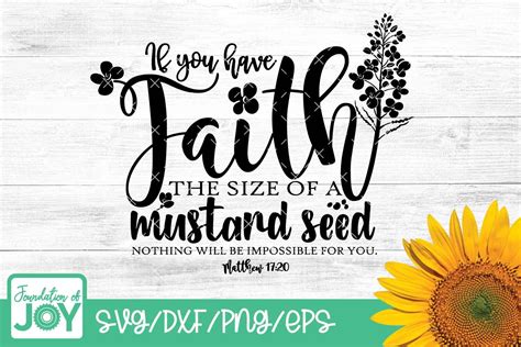 Faith of a Mustard Seed, Bible Verse Svg Graphic by Foundationofjoy · Creative Fabrica