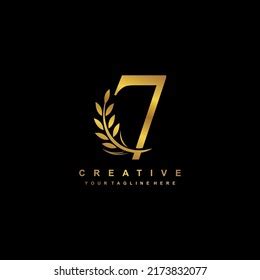 Gold Number 7 Logo Vector Design Stock Vector (Royalty Free) 2173832077 ...