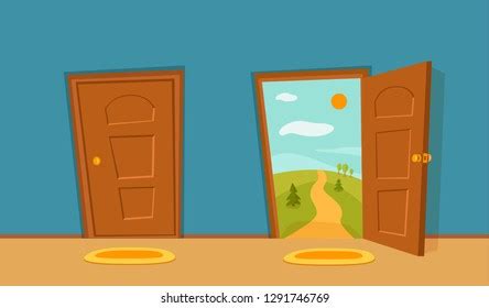 Open Door Cartoon Colorful Vector Illustration Stock Vector (Royalty Free) 1304634502 | Shutterstock