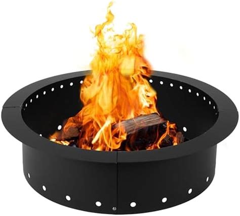 Amazon.com : fire Pit Ring Insert - Heavy-Duty Steel Outdoor fire Ring ...