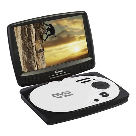 9 Inch Swivel Portable DVD Player, White