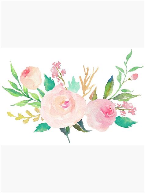 Romantic Bouquet, Pastel Roses, Watercolor Flower Clipart, Single Item ...