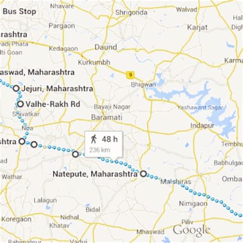 Route and map of Pandharpur wari (Maharashtra, India) | Download Scientific Diagram