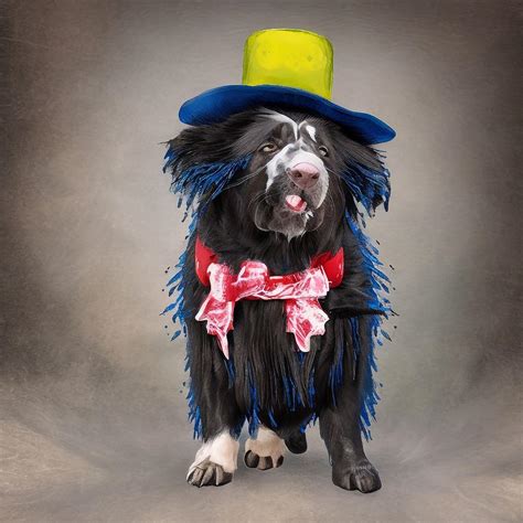 Newfoundland dressed up in silly costumes like a superhero or a cowboy Digital Art by Adrien ...