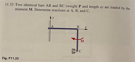 Solved 11.33 Two identical bars AB and BC (weight P and | Chegg.com