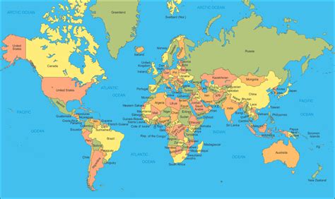 World Map A4 Size Printable Pdf