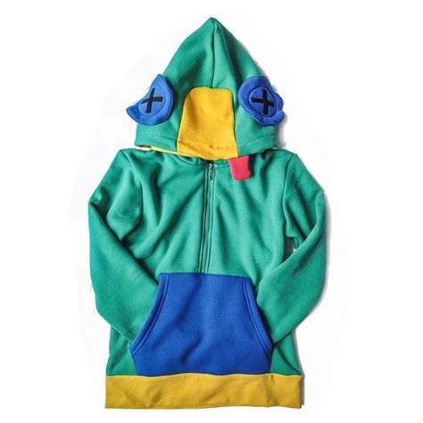 Brawl Stars Leon Cosplay Costume Hoodie Zip-up Hooded Cashmere Jacket ...