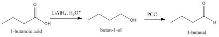 Draw the multistep synthesis of 1-butanal from 1-butanoic acid ...