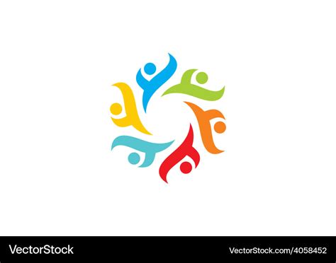 Circular people diversity logo Royalty Free Vector Image