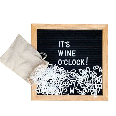 10" inch Felt Letter Board Sign Message Home Office Decor Board Oak Frame White Letters Symbols ...