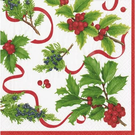 Christmas Paper Dinner Napkins 20pk Xmas Trimmings - Walmart.com - Walmart.com