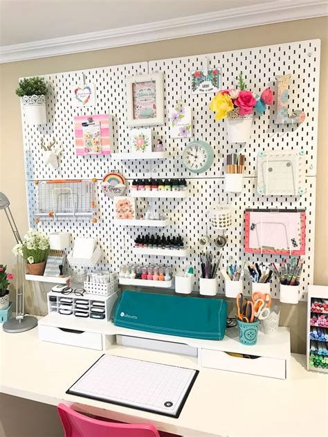 IKEA Skadis pegboard used for craft room organization makeover ...