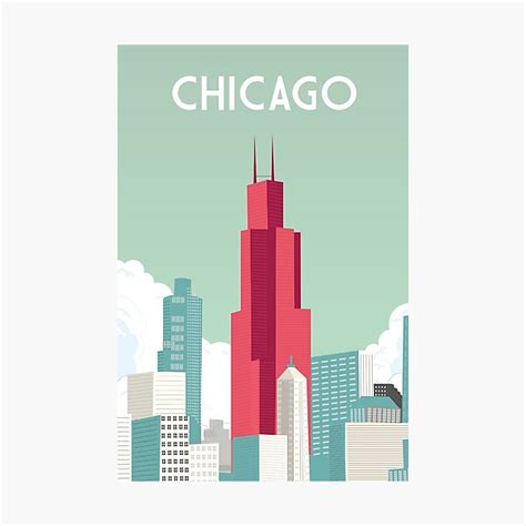 "Chicago illinois | Vintage Travel Poster |Chicago poster | City poster ...