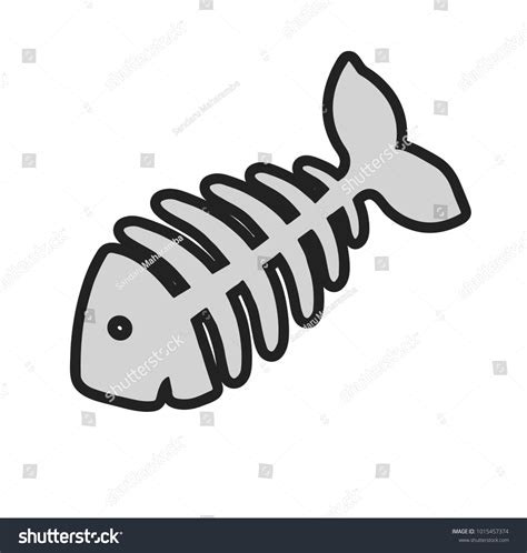 Fish Bones Black Silhouette Vector Illustration Stock Vector (Royalty Free) 1015457374 ...