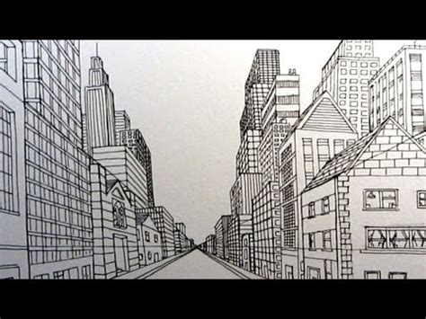 How to Draw a City Street in One Point Perspective: Narrated - YouTube