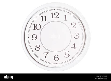 Clock face without the hands isolated on white background Stock Photo - Alamy
