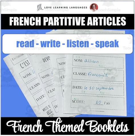 French Partitive Articles - Reading, Writing, Listening, Speaking by ...