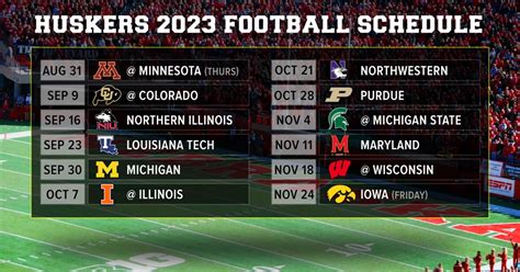 Big Ten announces 2023 Nebraska Cornhusker football schedule | Flipboard