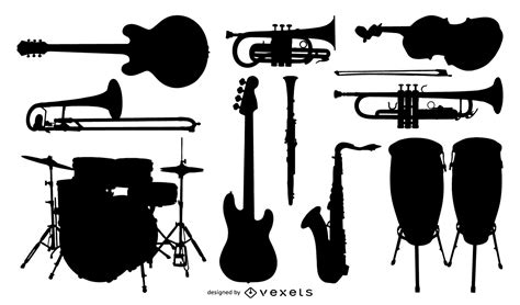 Silhouette Vector Music Instrument Vector Download