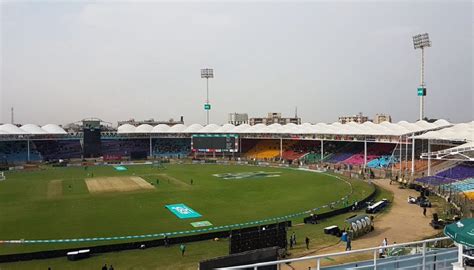 Dust storm tears down National Stadium Karachi wall, rips newly installed roof - Cricket ...