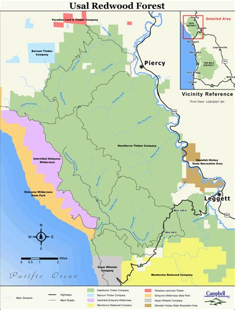 Redwood Forest Map..the Only Redwoods In The World..(Giant Sitka ...