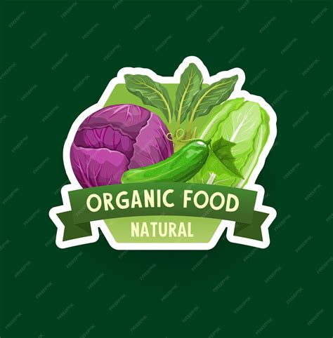 Premium Vector | Organic farm vegetable vector label or icon