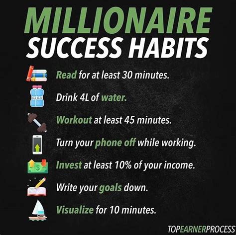 Millionaire success habits | Millionaire success habits, Success habits, Millionaire mindset quotes