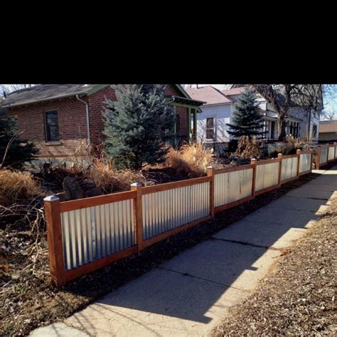 Gal corr metal and wood fence #WoodenFence | Fence design, Wood fence ...