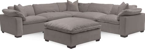 Plush Core Comfort 5-Piece Sectional with Ottoman -Gray in 2021 ...