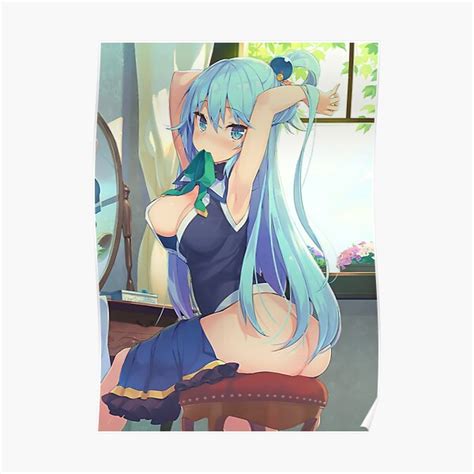 "Aqua Konosuba Design Fanart" Poster for Sale by valekun | Redbubble