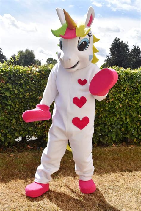 Unicorn Mascot Costume pony mascot costume Rainbow pony fancy dress costume for adult Halloween ...