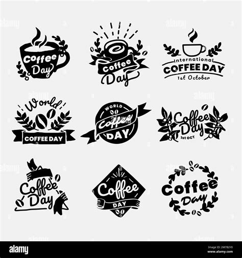 International coffee day logo vector set Stock Vector Image & Art - Alamy