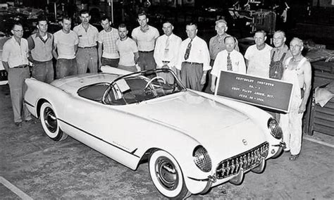 the first Chevrolet Corvette rolled off a General Motors assembly line in Flint, Michigan, June ...