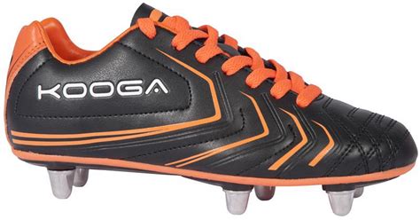 Kooga Warrior 2 Rugby Boots JUNIOR BLACK/ORANGE - CLEARANCE RUGBY BOOTS