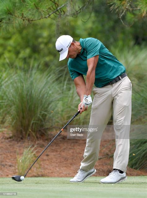 Joseph Bramlett plays a tee shot on the eighth hole during the third... News Photo - Getty Images