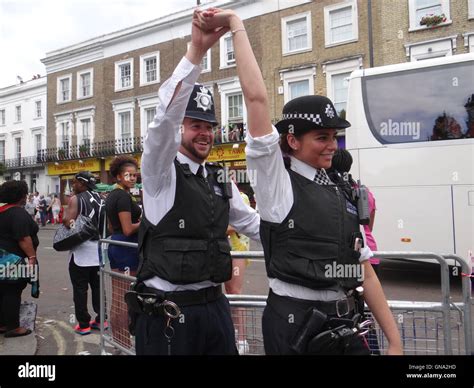 Notting Hill Carnival Police Dancing High Resolution Stock Photography ...