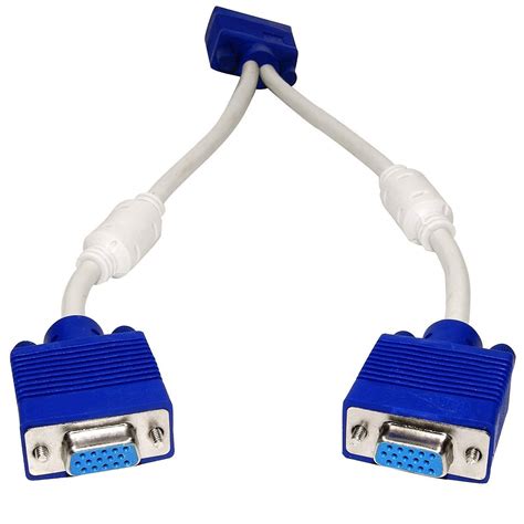 Technotech 15 Pin VGA Male to 2 VGA Female Y Splitter Cable SVGA ...