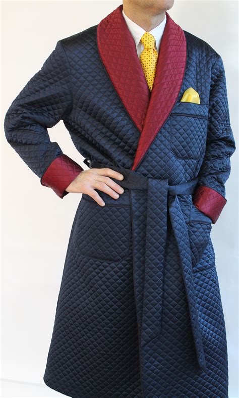 Quilted satin silk classic dressing gowns for man : CLASSIC DRESSING GOWN IN QUILTED SATIN SILK ...