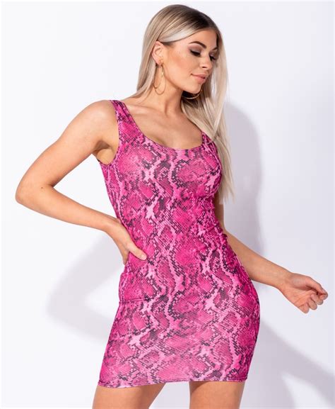 Snake Print Scoop Neck Bodycon Mini Dress | Dresses, Snake print dress